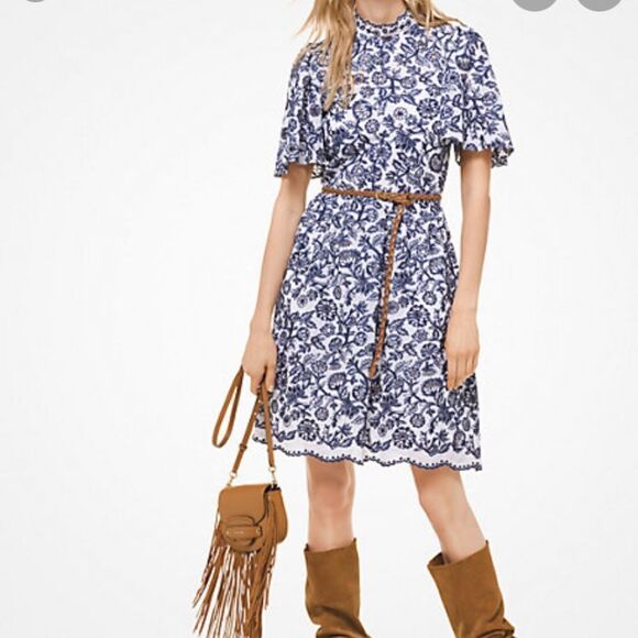 Michael Michael Kors Blue-White Lace Crochet Dress NEW Retail $295 - Picture 3 of 3